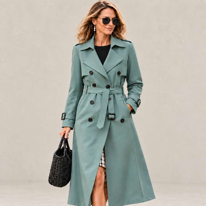 Amélie Bruges | TRANCHÉE MANTEAU LONGUE À CEINTURE POUR FEMMES