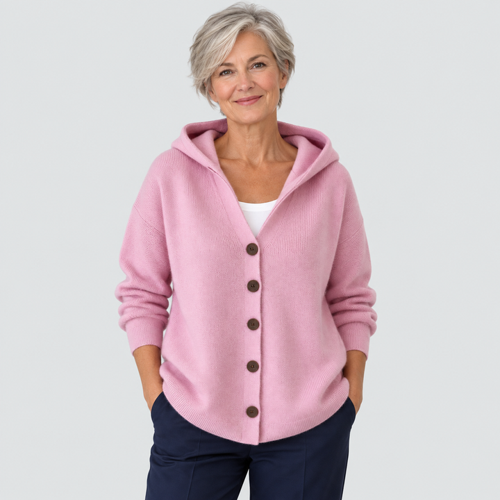 Cardigan Confort à Capuche en Maille