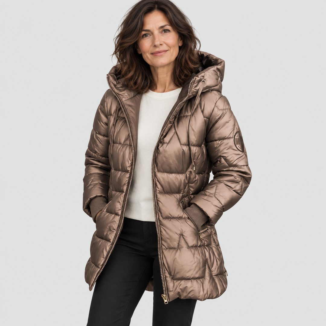 Amélie Bruges | Manteau d'automne élégant avec capuche