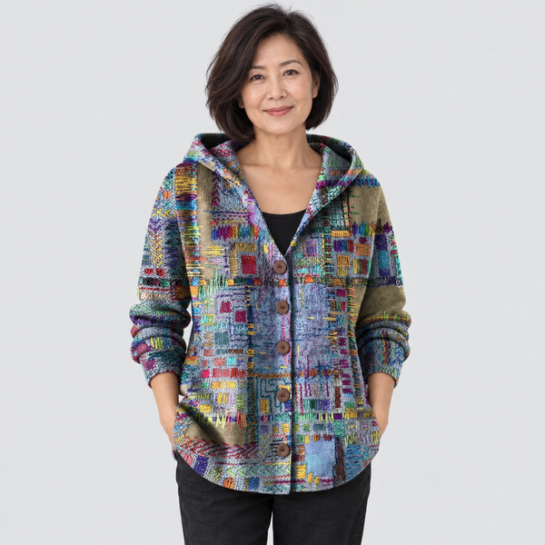 Cardigan Confort à Capuche en Maille