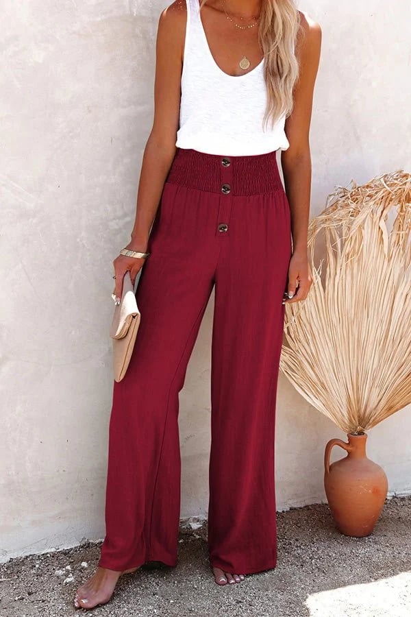 Riana - Pantalon Taille Haute Détendu