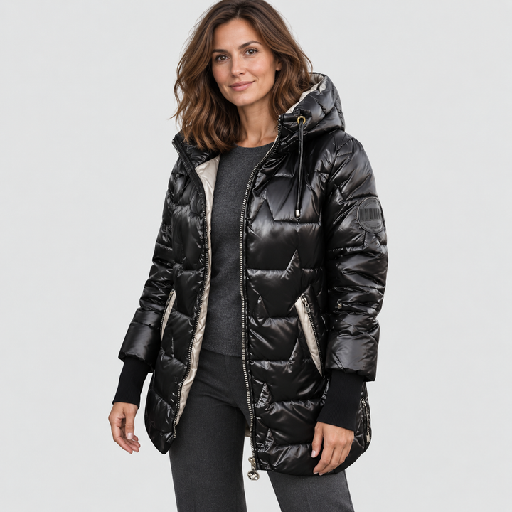 Amélie Bruges | Manteau d'automne élégant avec capuche