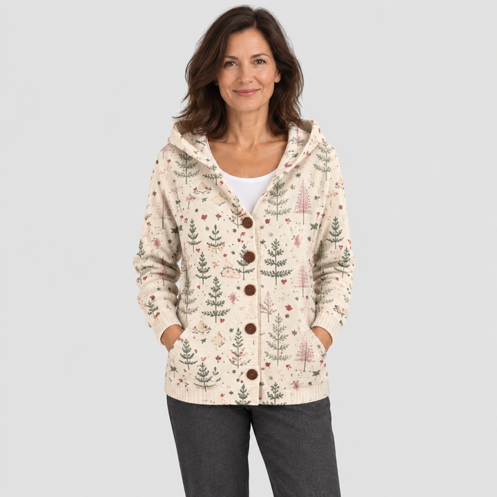 Cardigan Confort à Capuche en Maille