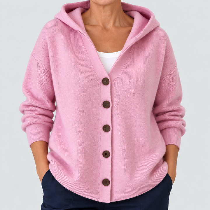 Cardigan Confort à Capuche en Maille