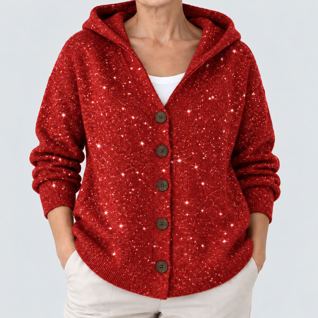 Cardigan Confort à Capuche en Maille