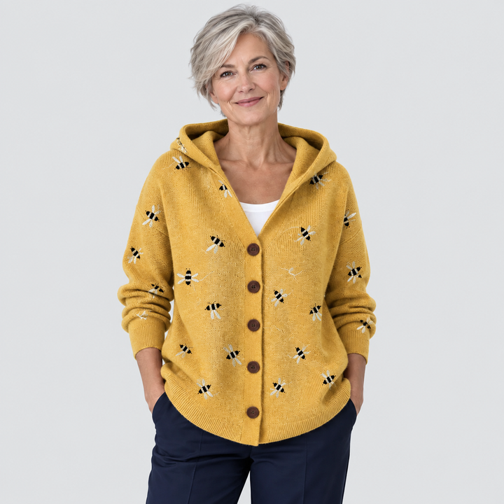 Cardigan Confort à Capuche en Maille