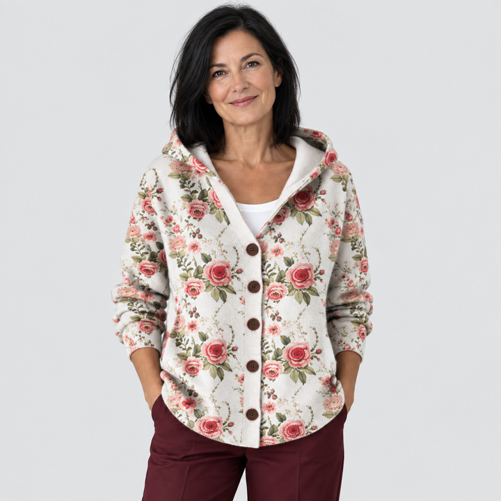 Cardigan Confort à Capuche en Maille