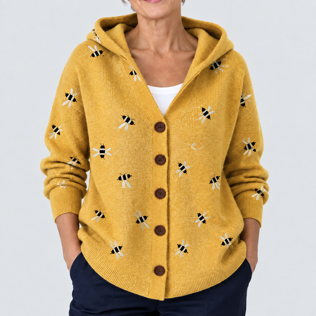 Cardigan Confort à Capuche en Maille