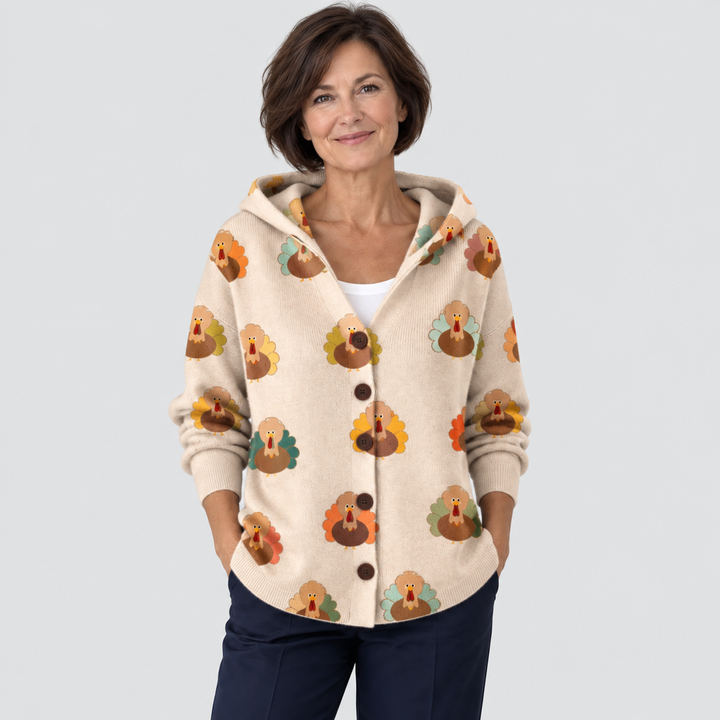 Cardigan Confort à Capuche en Maille