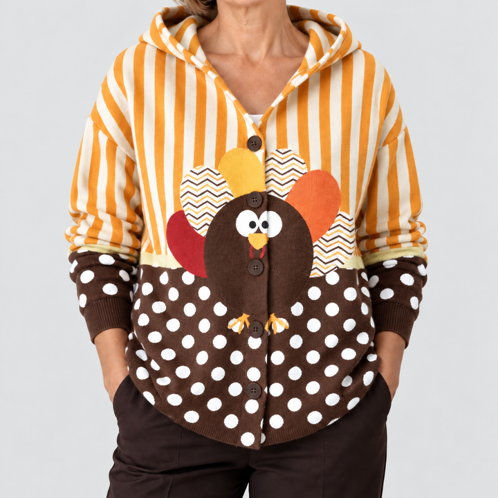 Cardigan Confort à Capuche en Maille