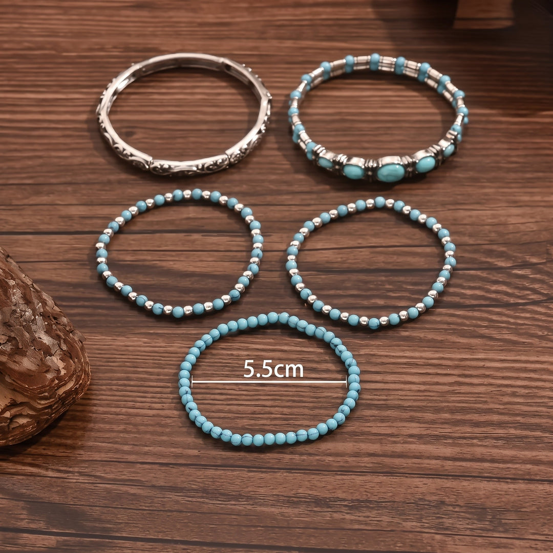 Amélie Bruges | Ensemble de bracelets bohèmes turquoise