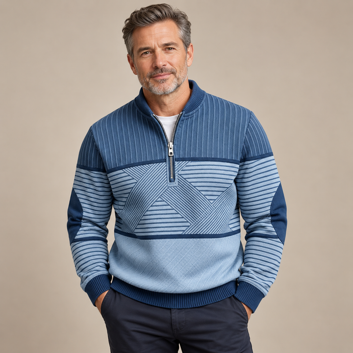Amélie Bruges | Pull Élégant pour Hommes avec Demi-Zip