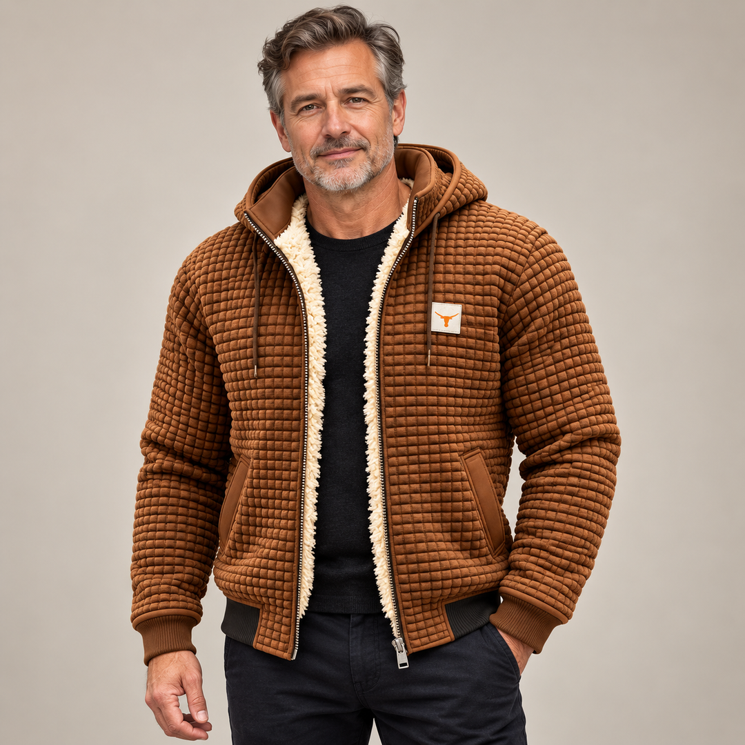 Amélie Bruges | Veste Retro avec Capuche et Fermeture Éclair