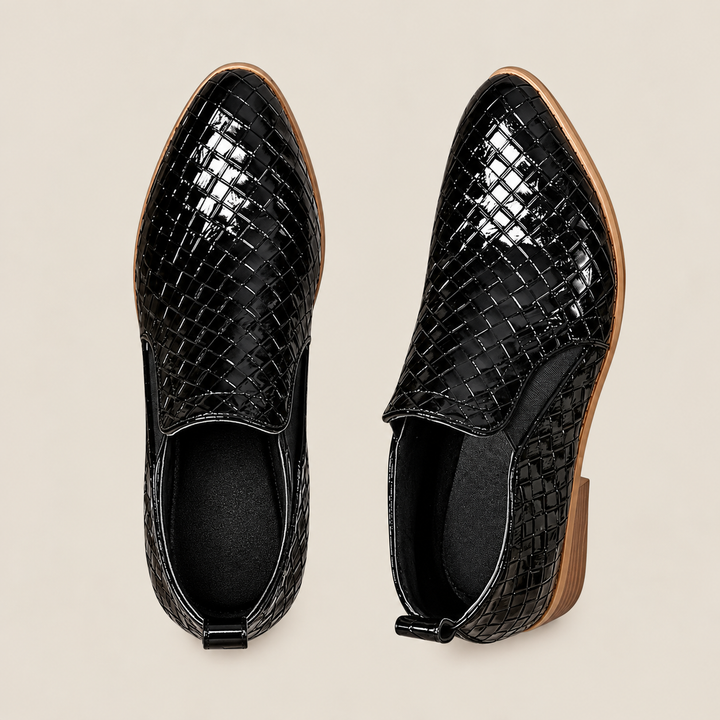Amélie Bruges | Bottines Tressées à Talon Bloc