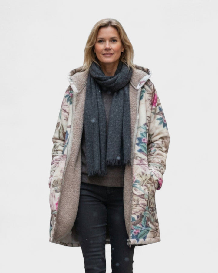 Jacinthe - Veste polaire pastel à motif botanique