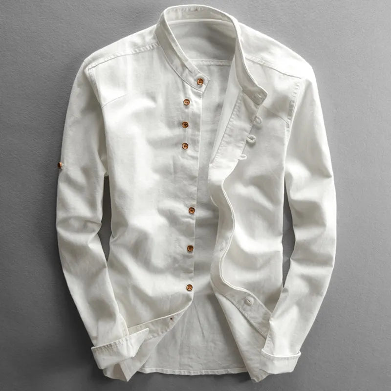 Amélie Bruges | Chemise minimaliste à col mao