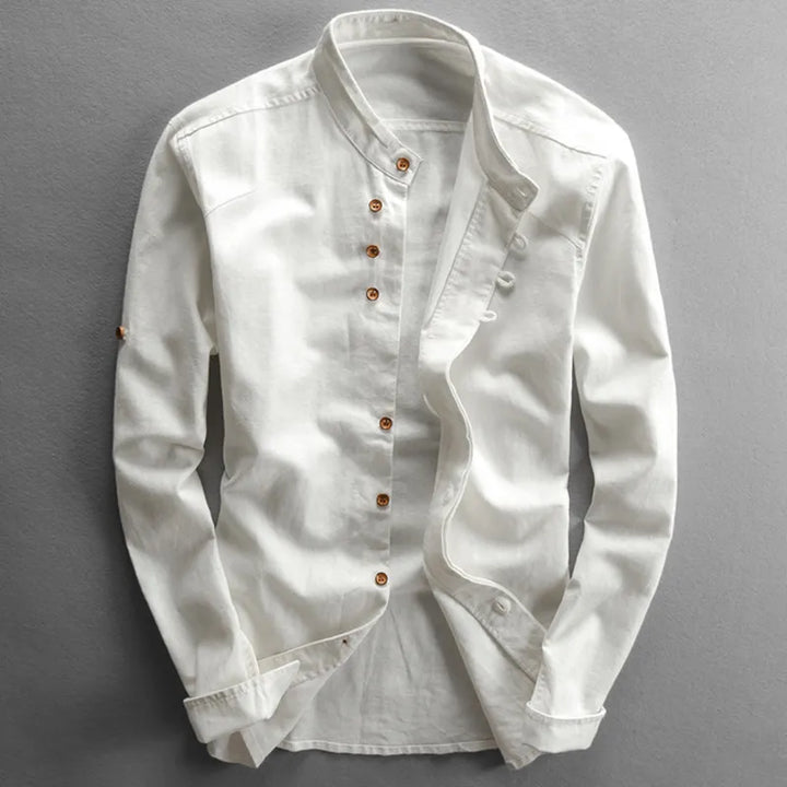 Amélie Bruges | Chemise minimaliste à col mao