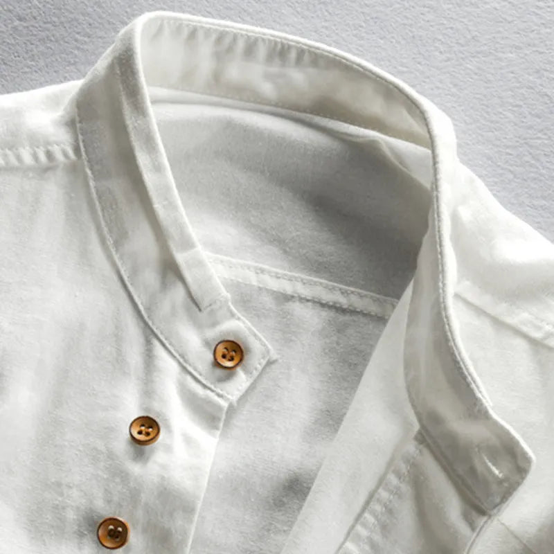 Amélie Bruges | Chemise minimaliste à col mao