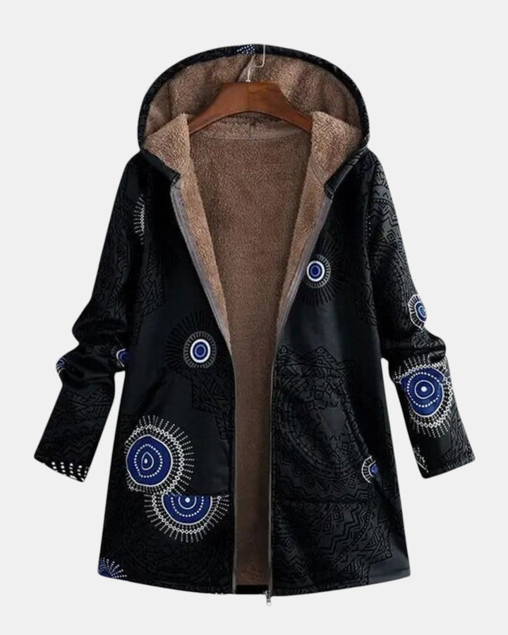 Adèle - Veste sherpa à motif ethnique