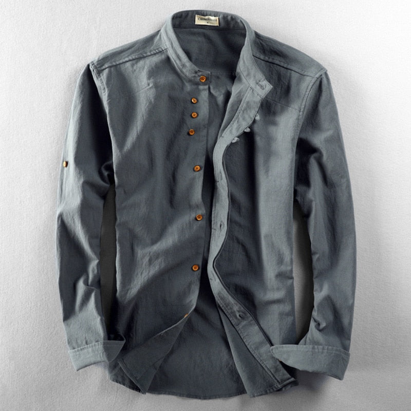 Amélie Bruges | Chemise minimaliste à col mao