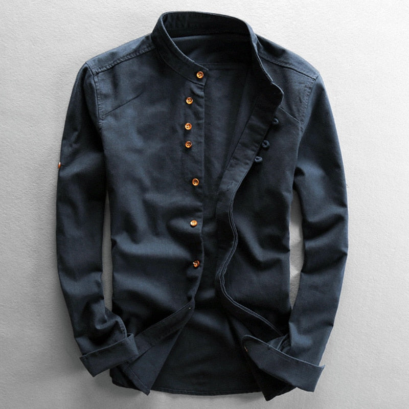 Amélie Bruges | Chemise minimaliste à col mao
