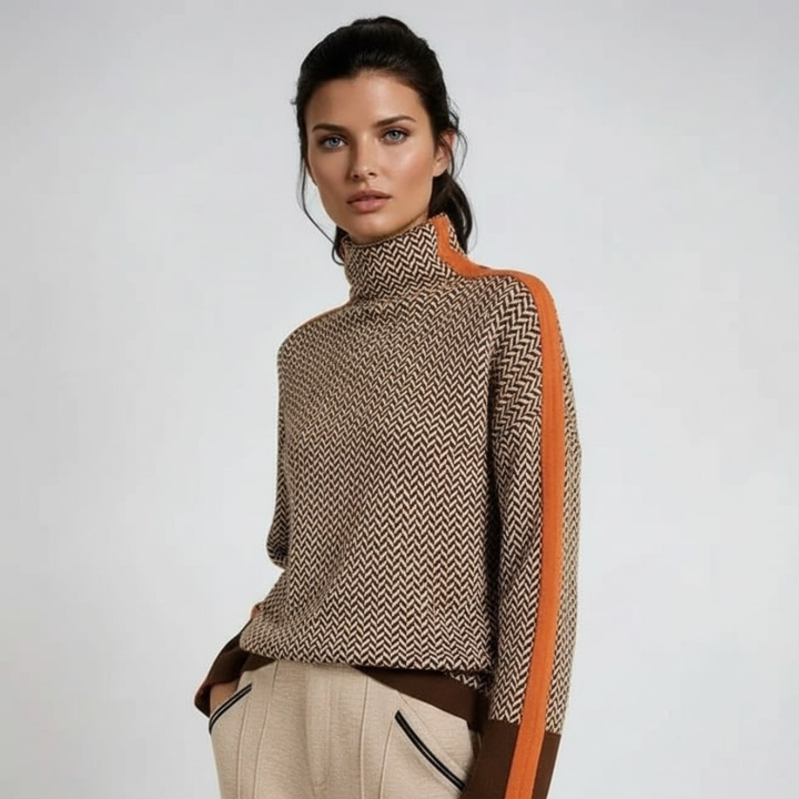 Elara - Col Roulé Chic Rayé