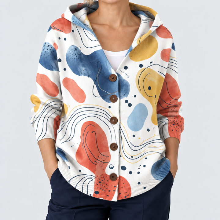 Cardigan Confort à Capuche en Maille