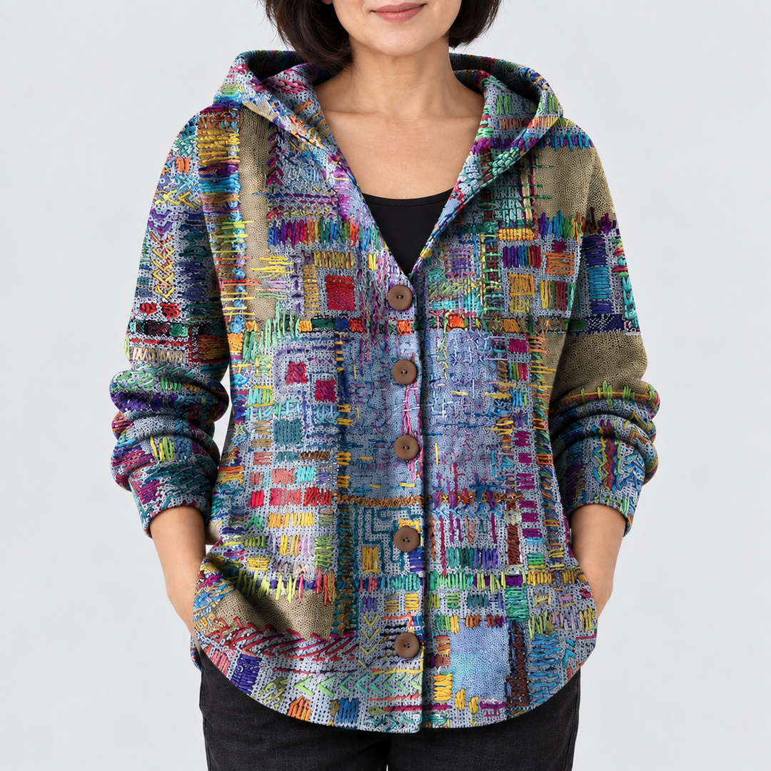 Cardigan Confort à Capuche en Maille