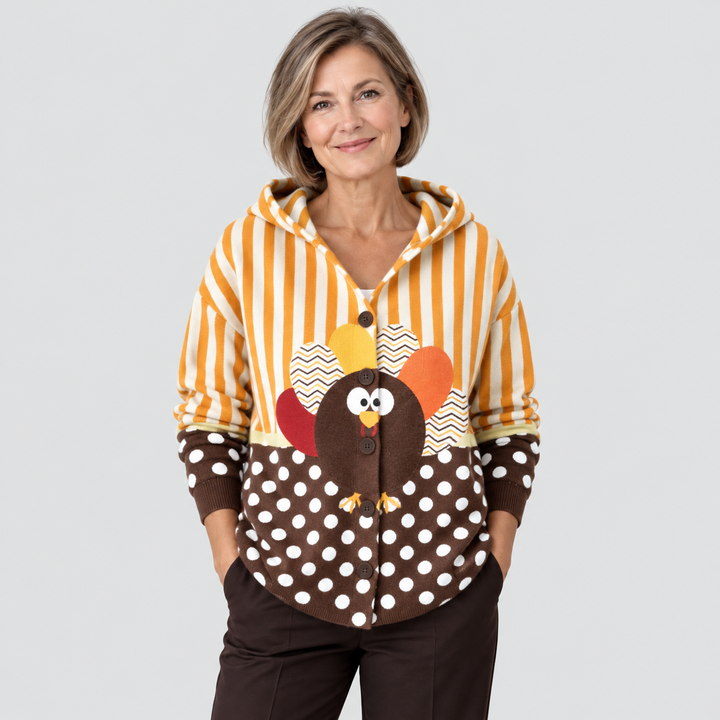 Cardigan Confort à Capuche en Maille