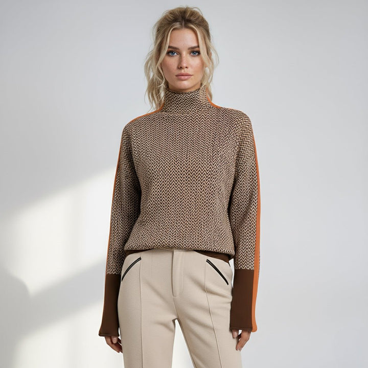 Elara - Col Roulé Chic Rayé