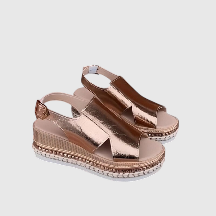 Baylie - Sandales Stylées Métalliques
