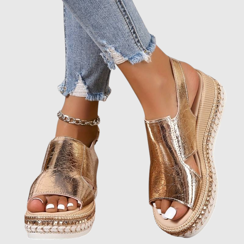 Baylie - Sandales Stylées Métalliques