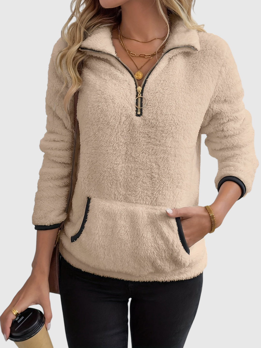 Juliette | Sweat à capuche zippé mi-hauteur