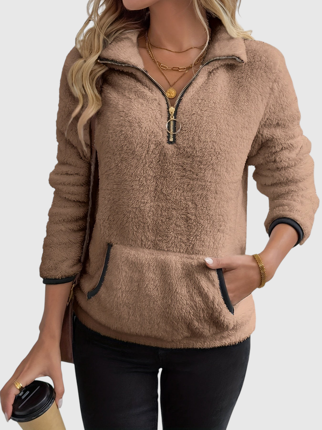 Juliette | Sweat à capuche zippé mi-hauteur