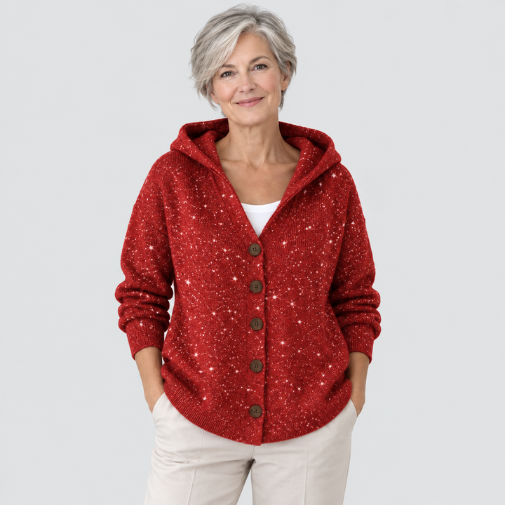 Cardigan Confort à Capuche en Maille