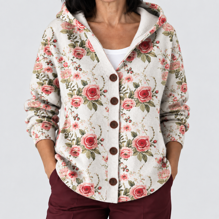Cardigan Confort à Capuche en Maille
