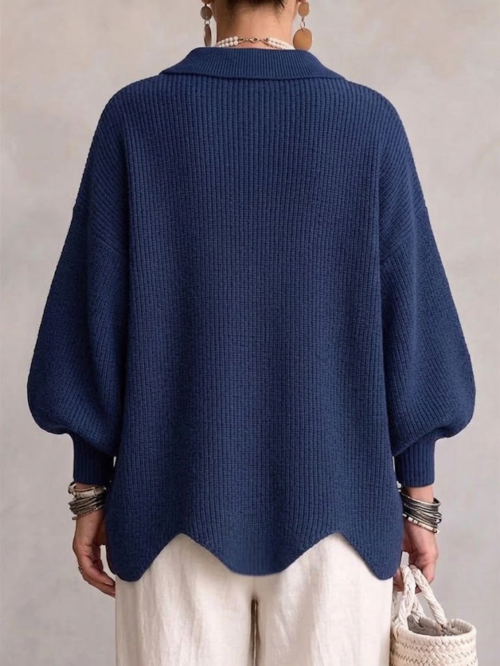 Amélie Bruges | Cardigan oversize à gros boutons dorés